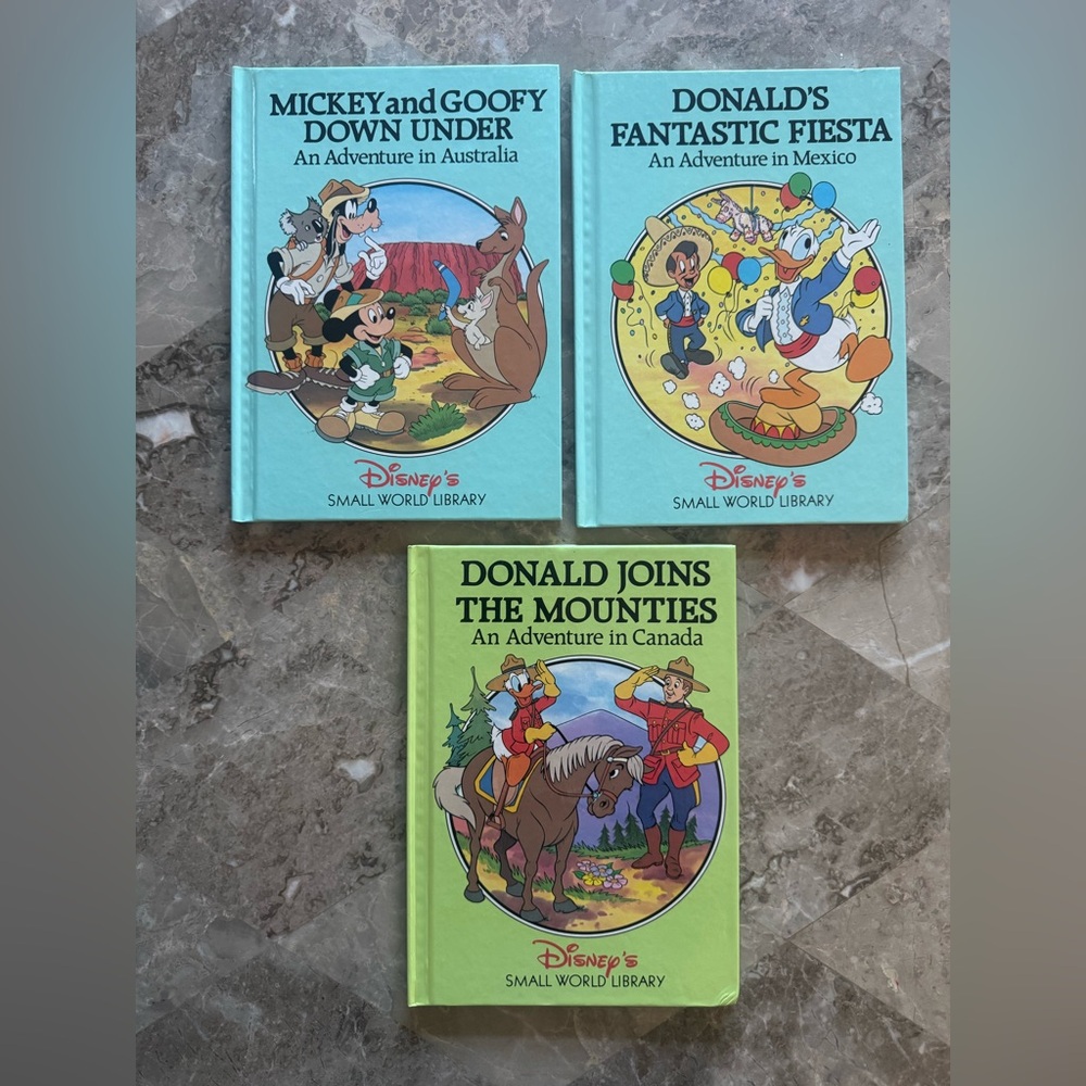 Disney set of 3 small World titles, no Copyright date but similar books 1991